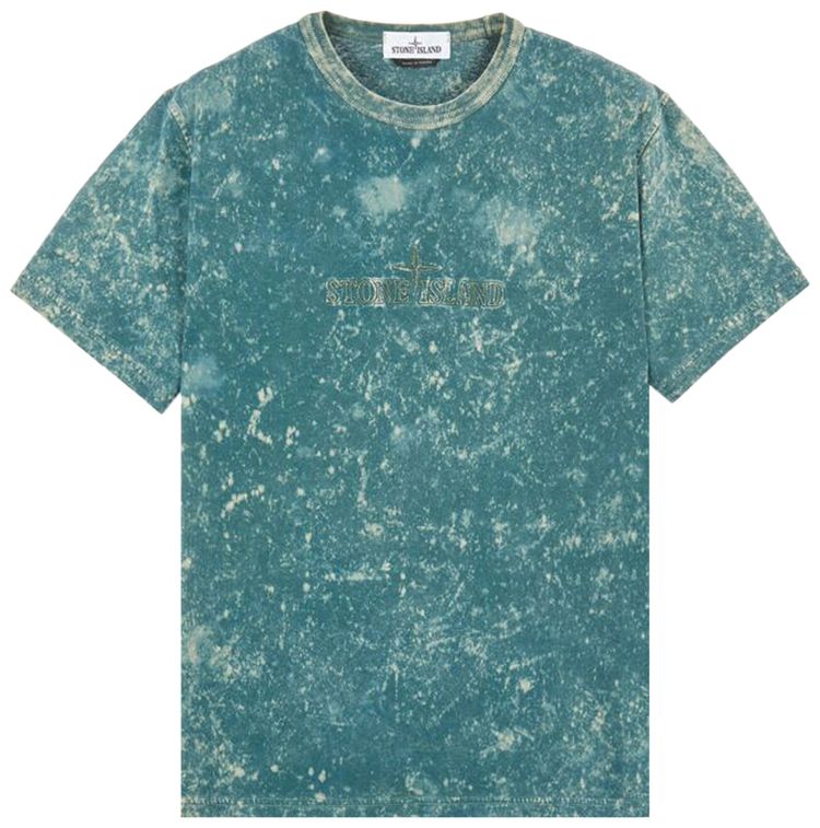 Stone Island Off Dye T Shirt Bright Blue
