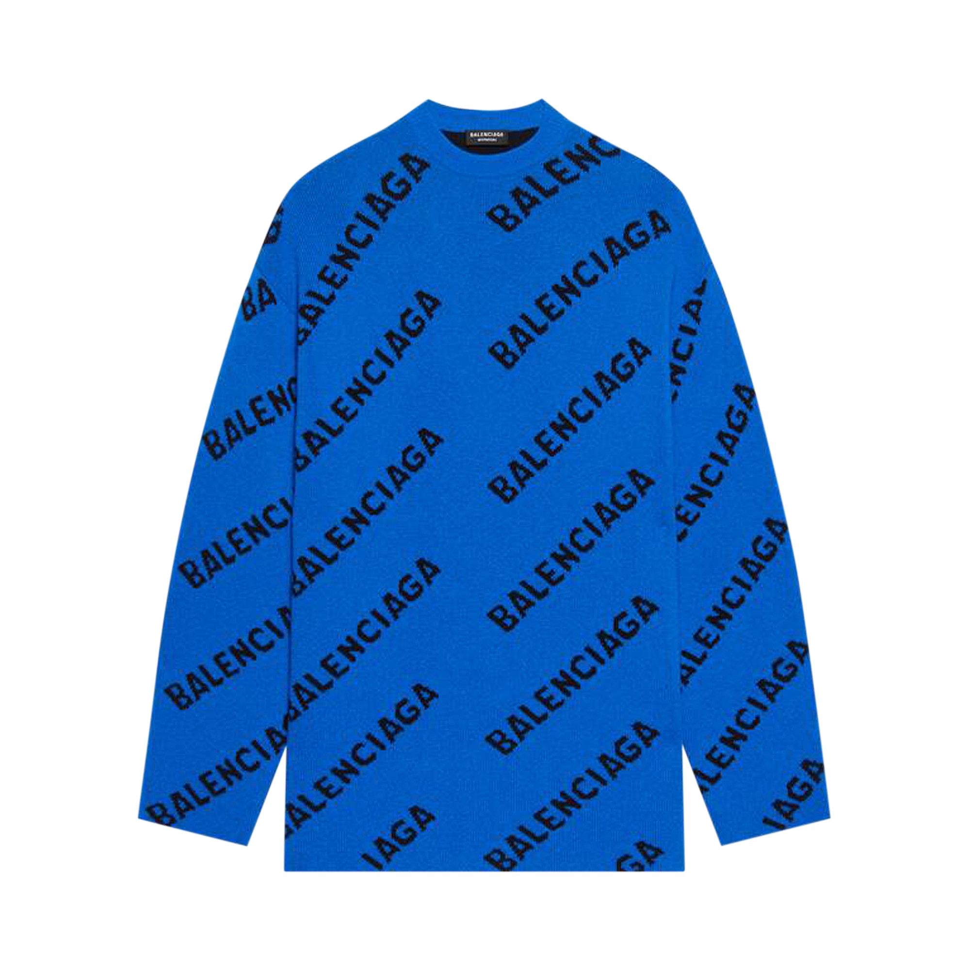 Balenciaga Crewneck 'Blue/Black' | GOAT