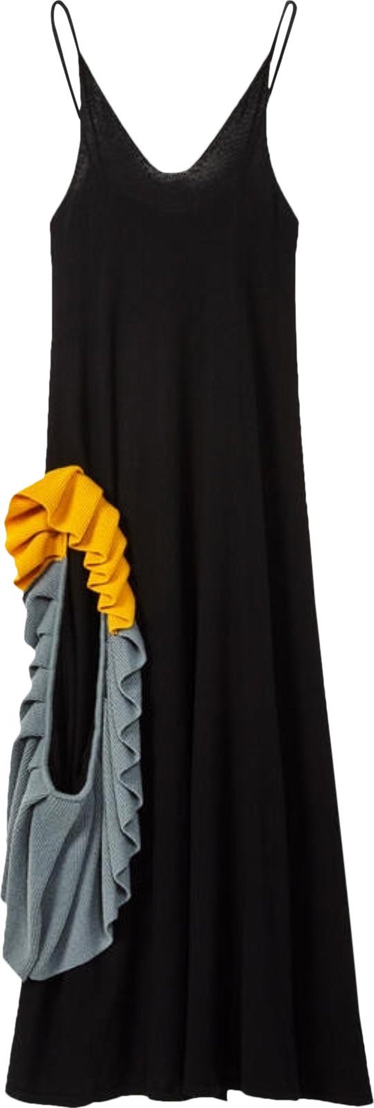 Loewe Ruffle Knit Midi Dress 'Black'