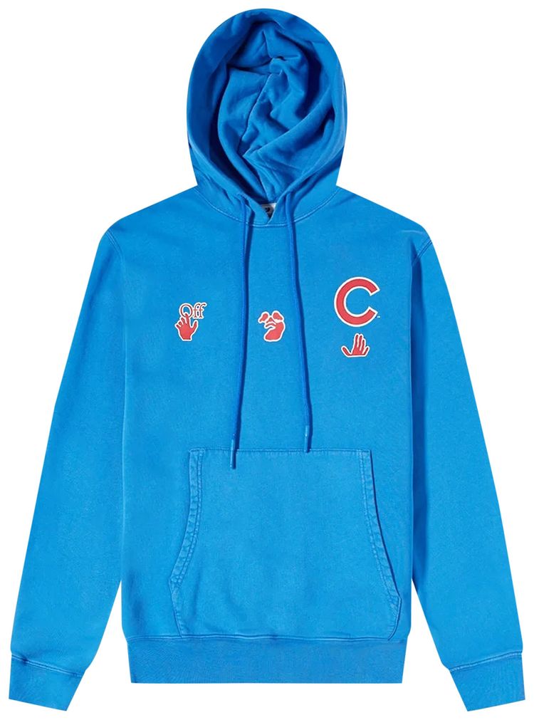 Off White x MLB Chicago Cubs Hoodie BlueRed