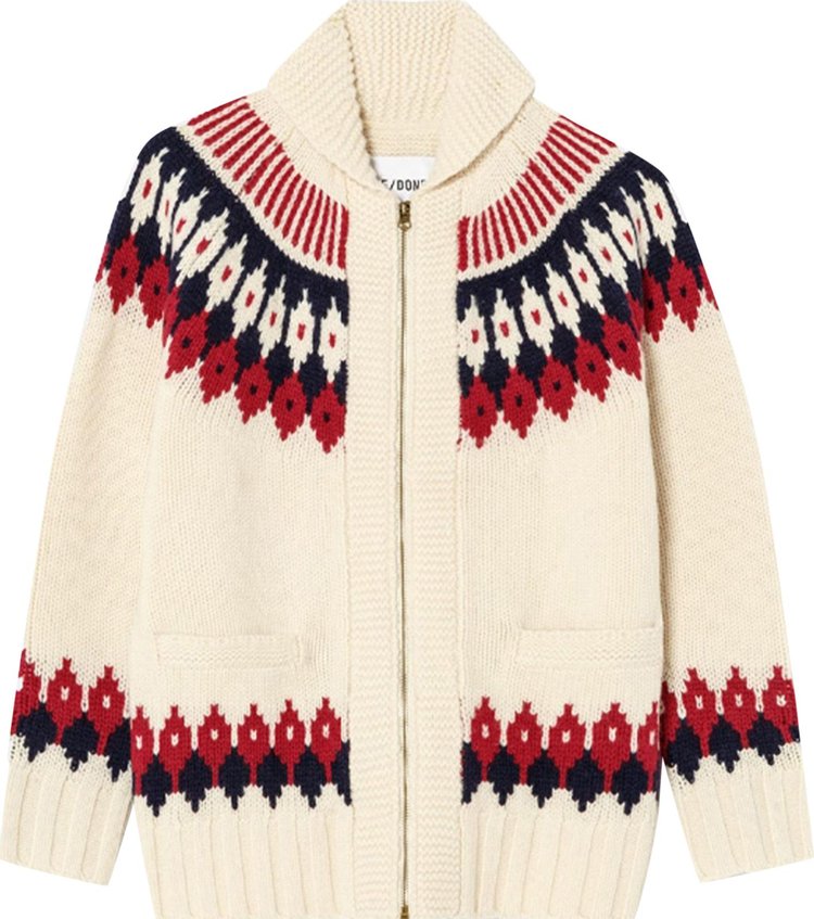 RE/DONE 50'S Zip Cardigan 'Ivory/Multicolor'