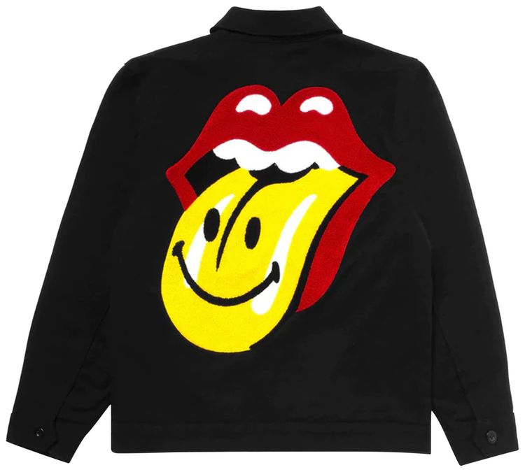 Market x Rolling Stones Smiley Garage Jacket Black