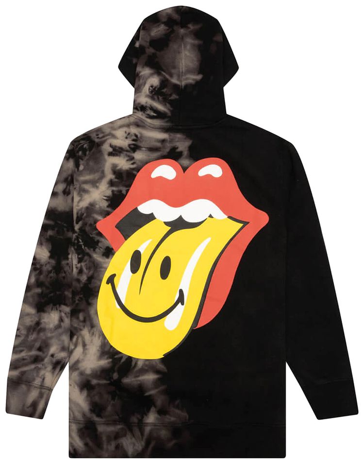 Market x Rolling Stones Smiley Tie Dye Hoodie Black Tie Dye