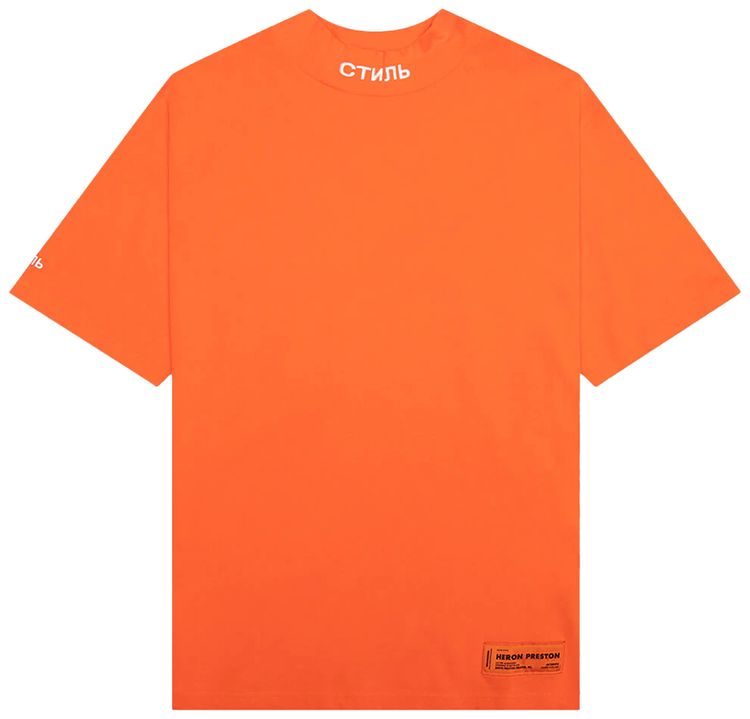Heron Preston Short Sleeve Turtleneck CTNMB OrangeWhite