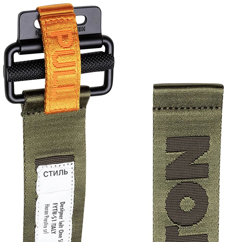 Heron Preston HP Tape Belt Classic Buckle GreenBlack