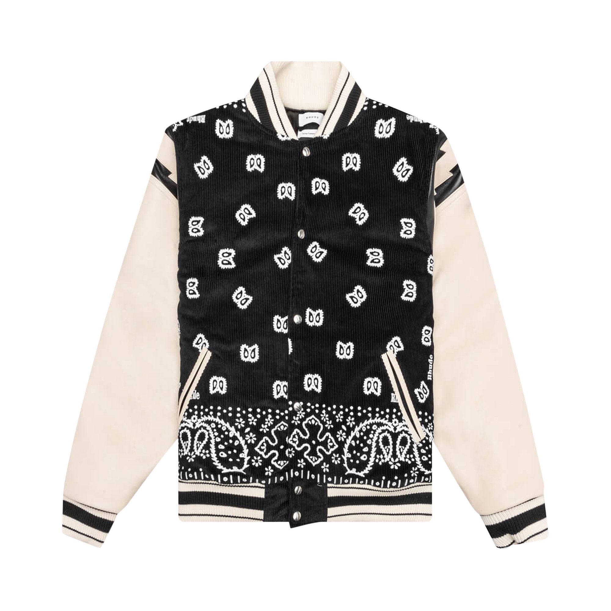 Buy Rhude Bandana Bomber Jacket Black White SS22JA01181119 GOAT UK