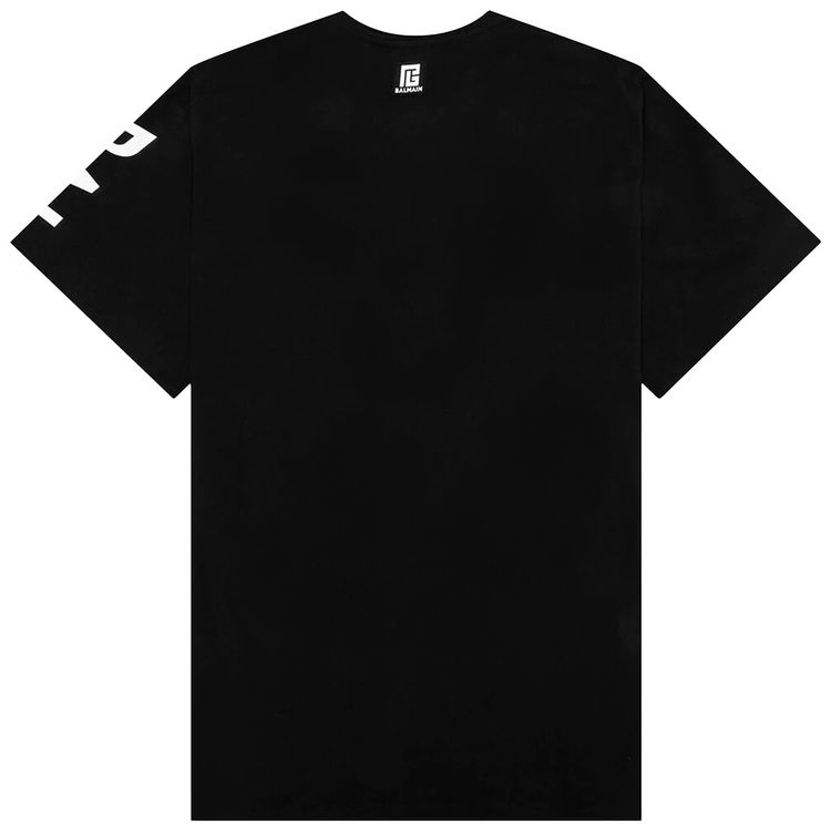 Balmain Side Printed T Shirt NoirBlanc