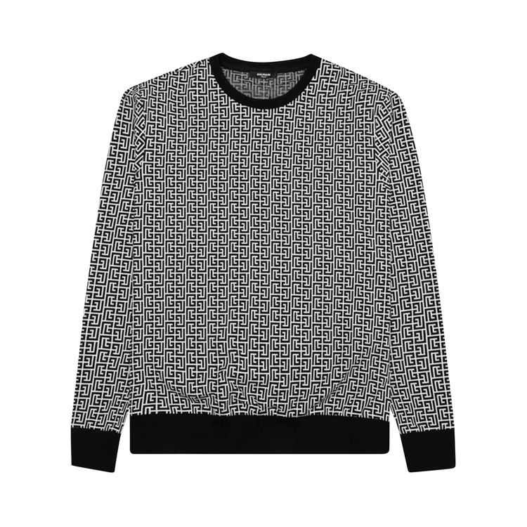 Balmain Mini Monogram Sweatshirt BlancNoir