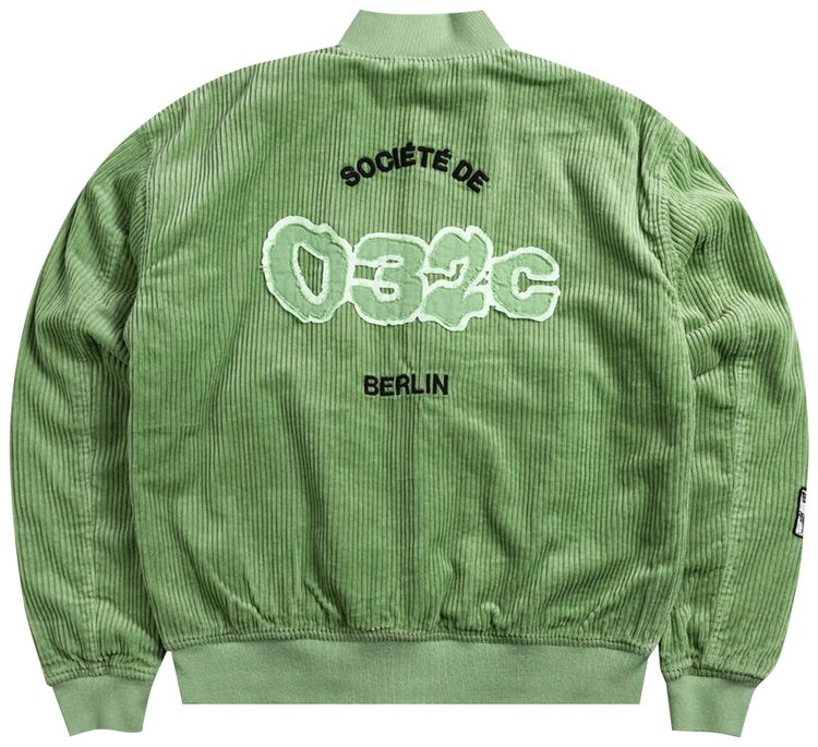 032C Washed Corduroy College Jacket Army Green