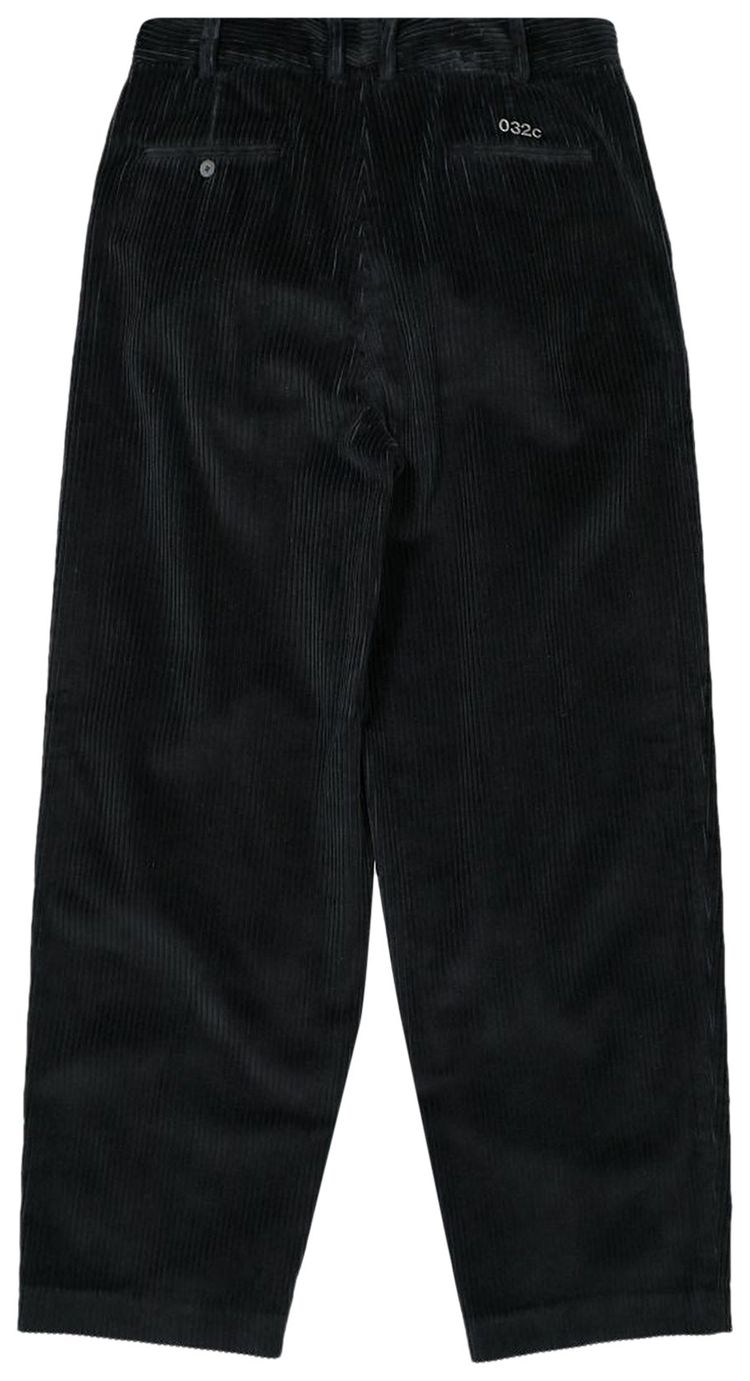 032C Pleat Front Cords Black