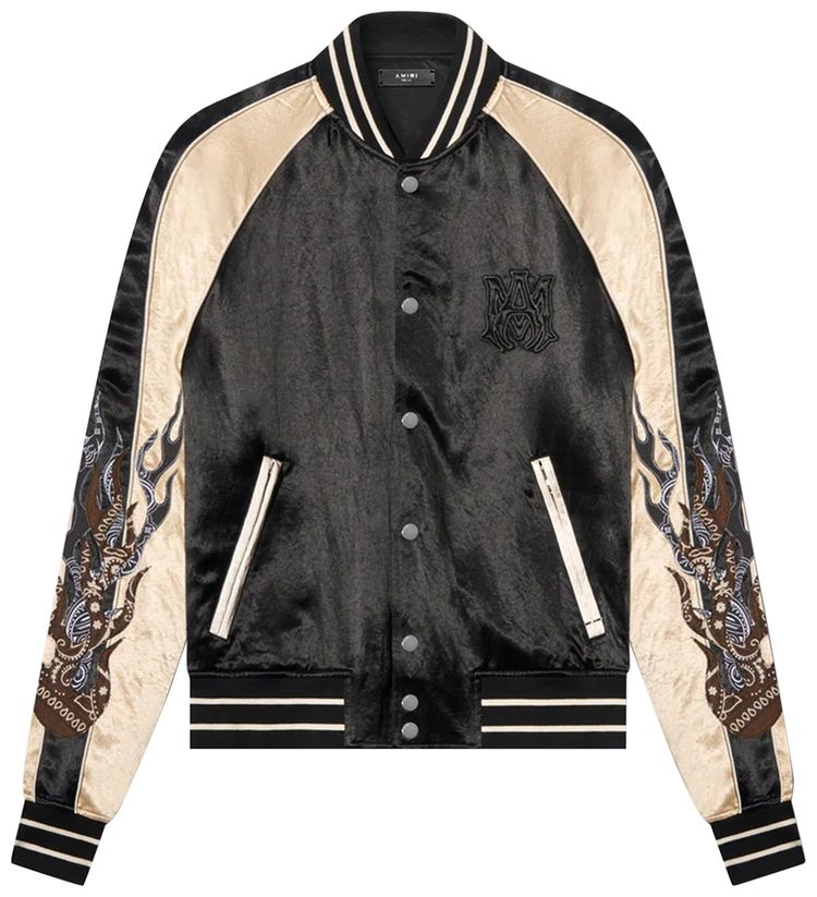 Buy Amiri Satin Flames Souvenir Jacket 