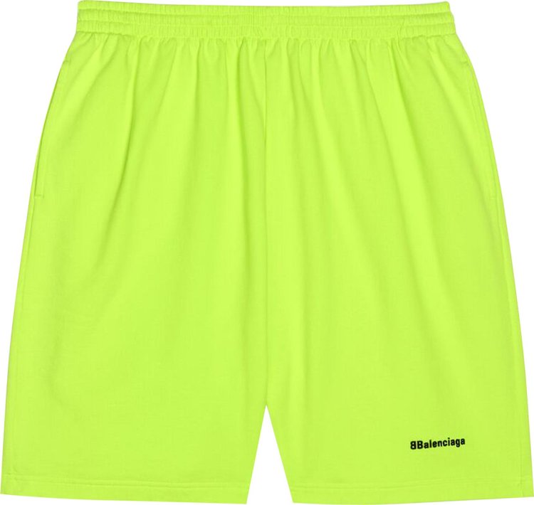Balenciaga BB Corp Sweat Shorts 'Fluo Yellow/Black'