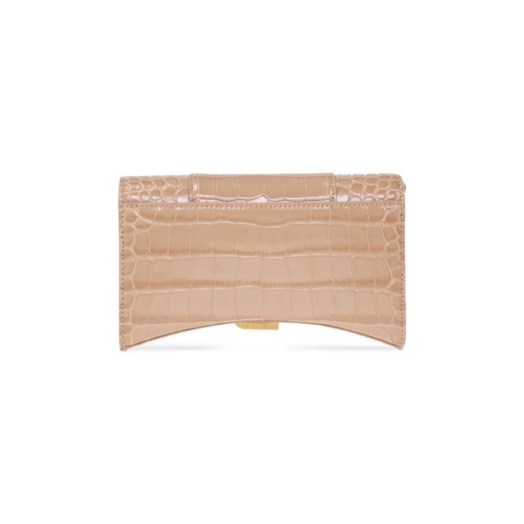Balenciaga Hourglass Wallet On Chain Nude Beige