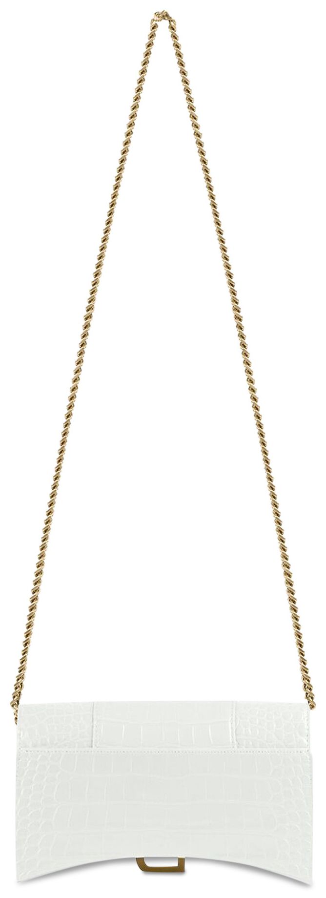 Balenciaga Hourglass Wallet On Chain White