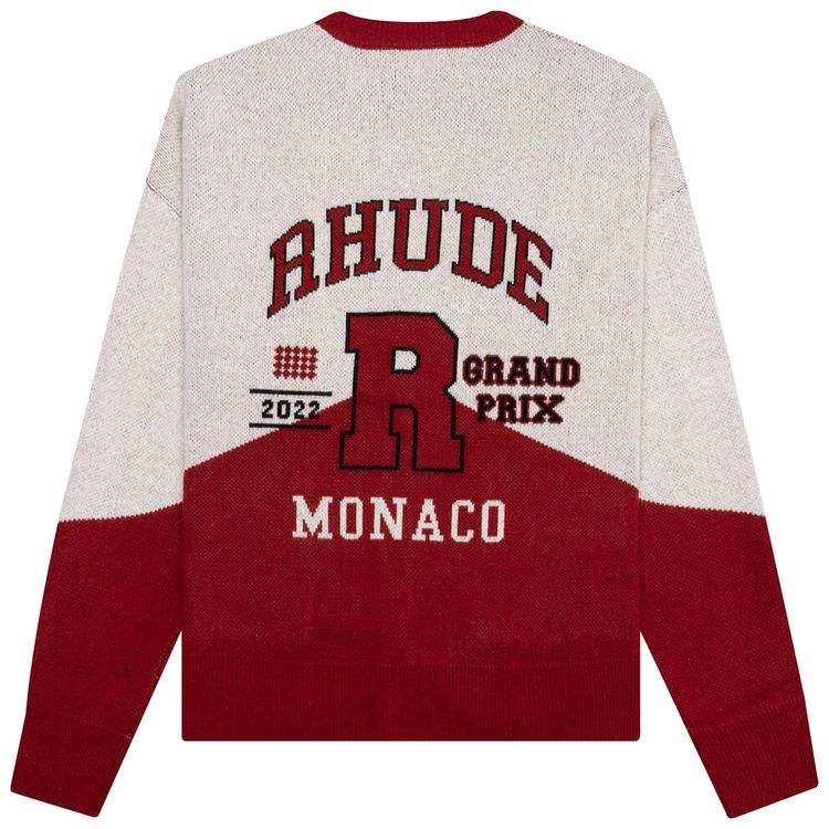 Rhude Grand Prix Cardigan CremeBlackRed
