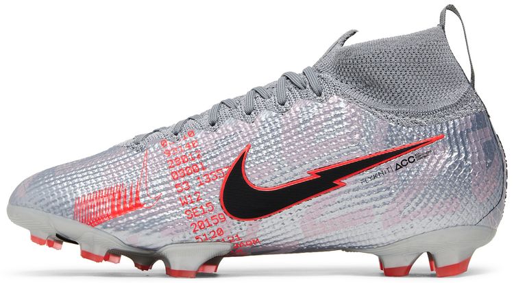Nike Mercurial Superfly 7 Elite FG GS Metallic Grey Crimson