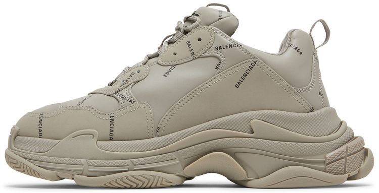 Balenciaga Triple S Sneaker Allover Logo   Beige