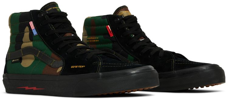 DEFCON x Vans Sk8 Hi Notchback GTX Black Woodland Camo