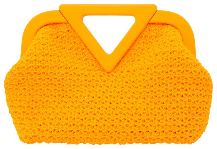 Bottega Veneta Rubber Crochet Clutch Tangerine