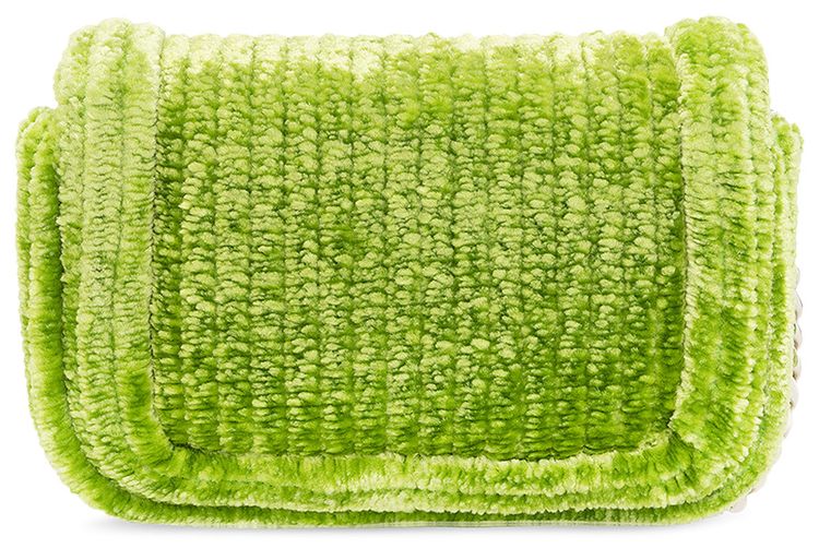 Bottega Veneta Chenille Corduroy Bag CaterpillarSilver