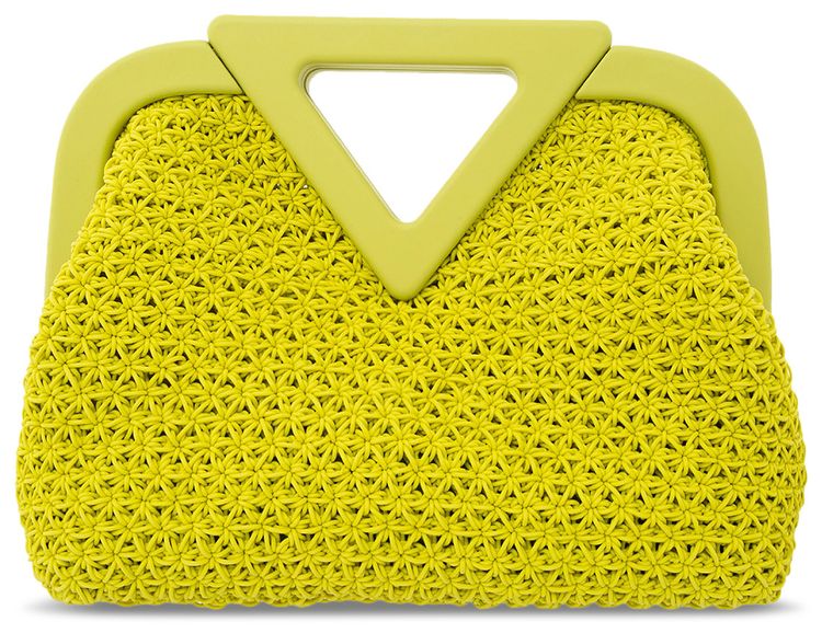 Bottega Veneta Rubber Crochet Clutch Kiwi