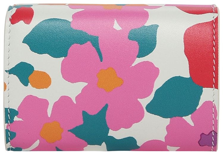 Saint Laurent Flower Print Origami Tiny Wallet Multicolor