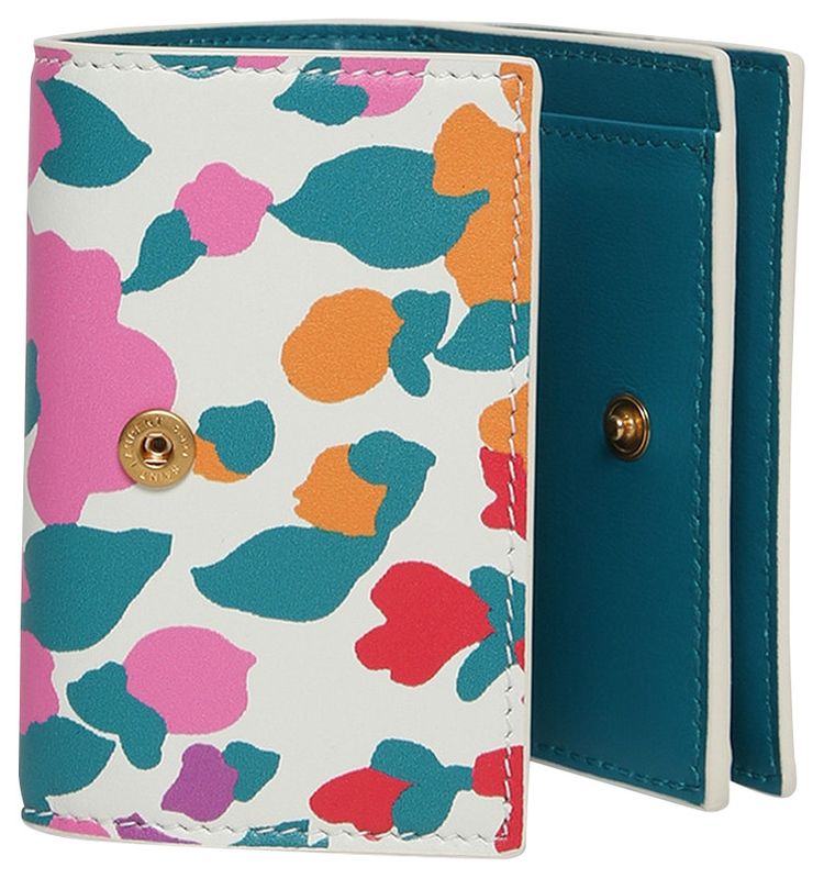 Saint Laurent Flower Print Origami Tiny Wallet Multicolor
