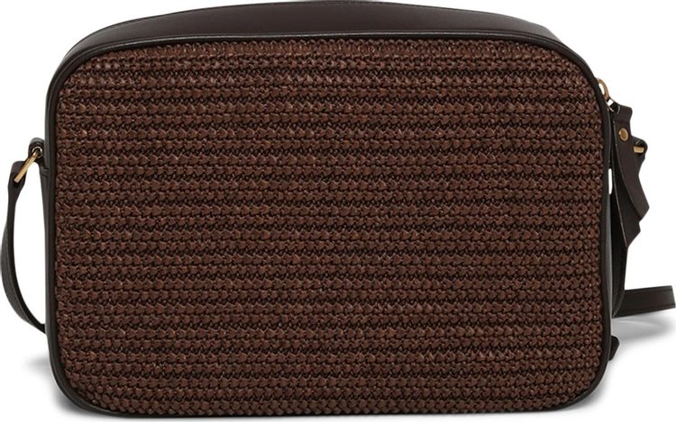 Saint Laurent Raffia Lou Camera Bag Brown