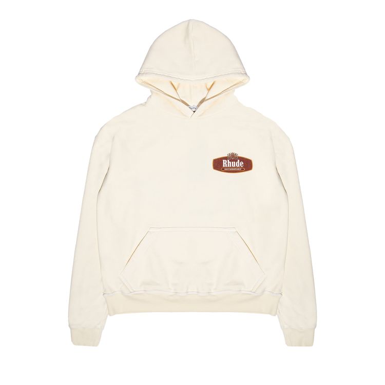 Rhude Racing Crest Hoodie Vintage White