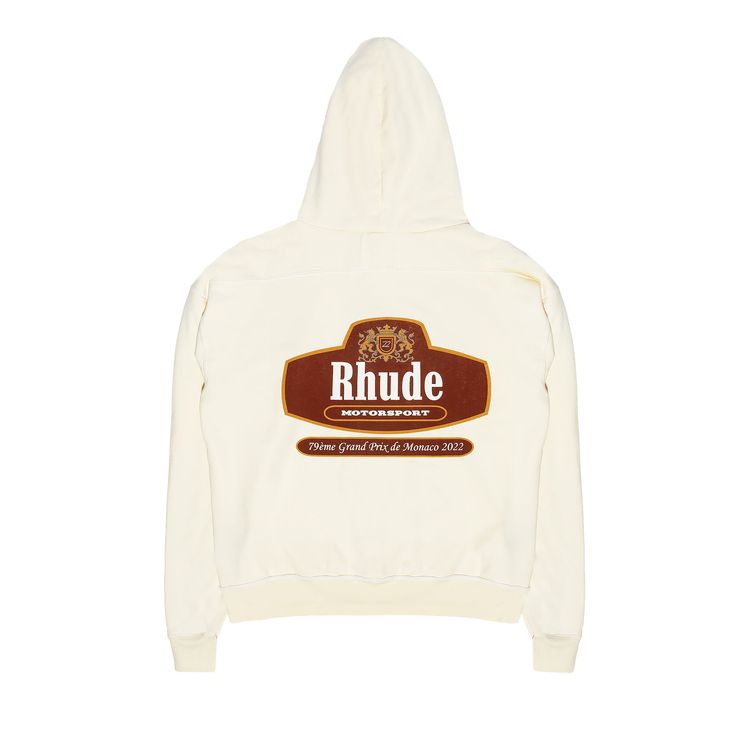 Rhude Racing Crest Hoodie Vintage White