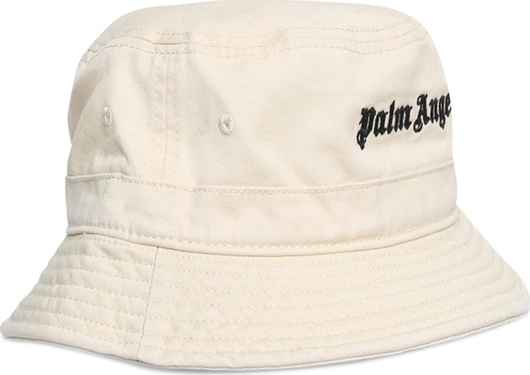 Palm Angels Classic Logo Bucket Hat BeigeWhite