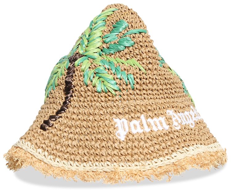 Palm Angels Palms Rafia Hat BeigeWhite