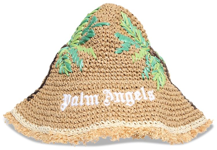Palm Angels Palms Rafia Hat BeigeWhite