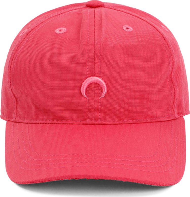 Marine Serre Recycled Embroidered Moire Cap 'Fuchsia'