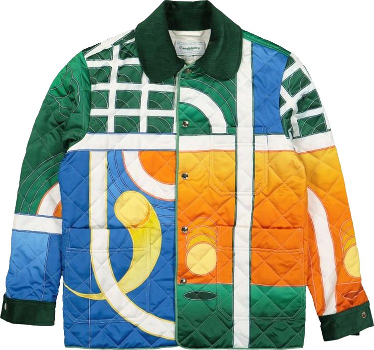 Casablanca Printed And Quilted Hunting Jacket 'Reve De Tennis'