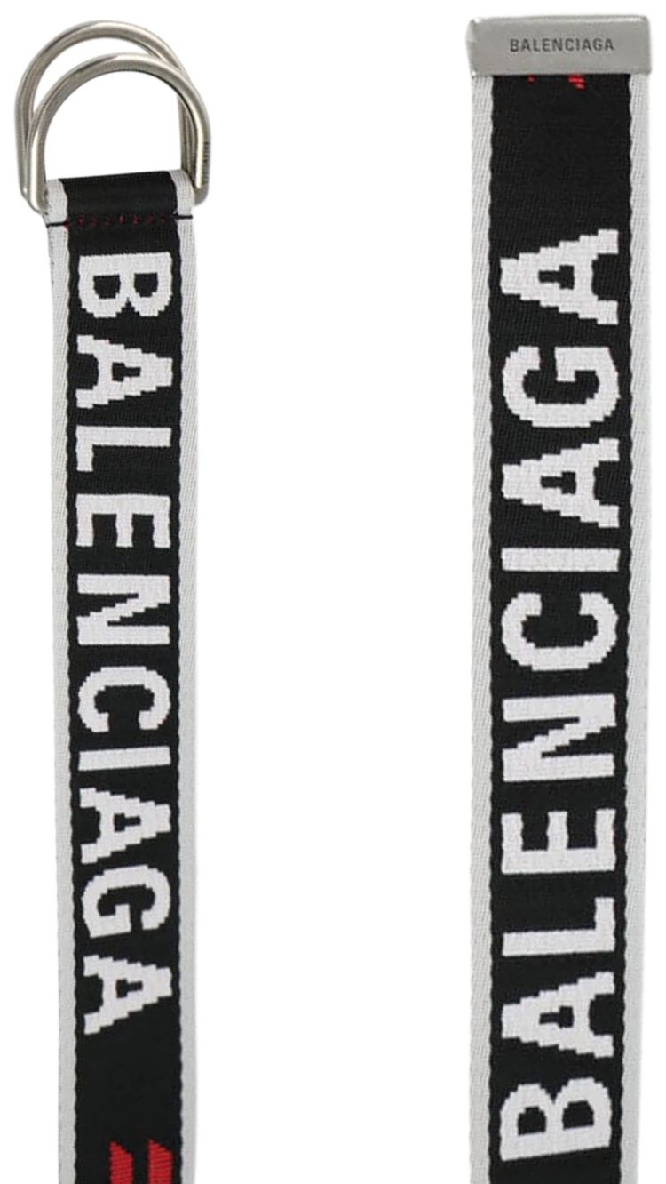 Balenciaga D Ring Belt 35 BlackGreyRed