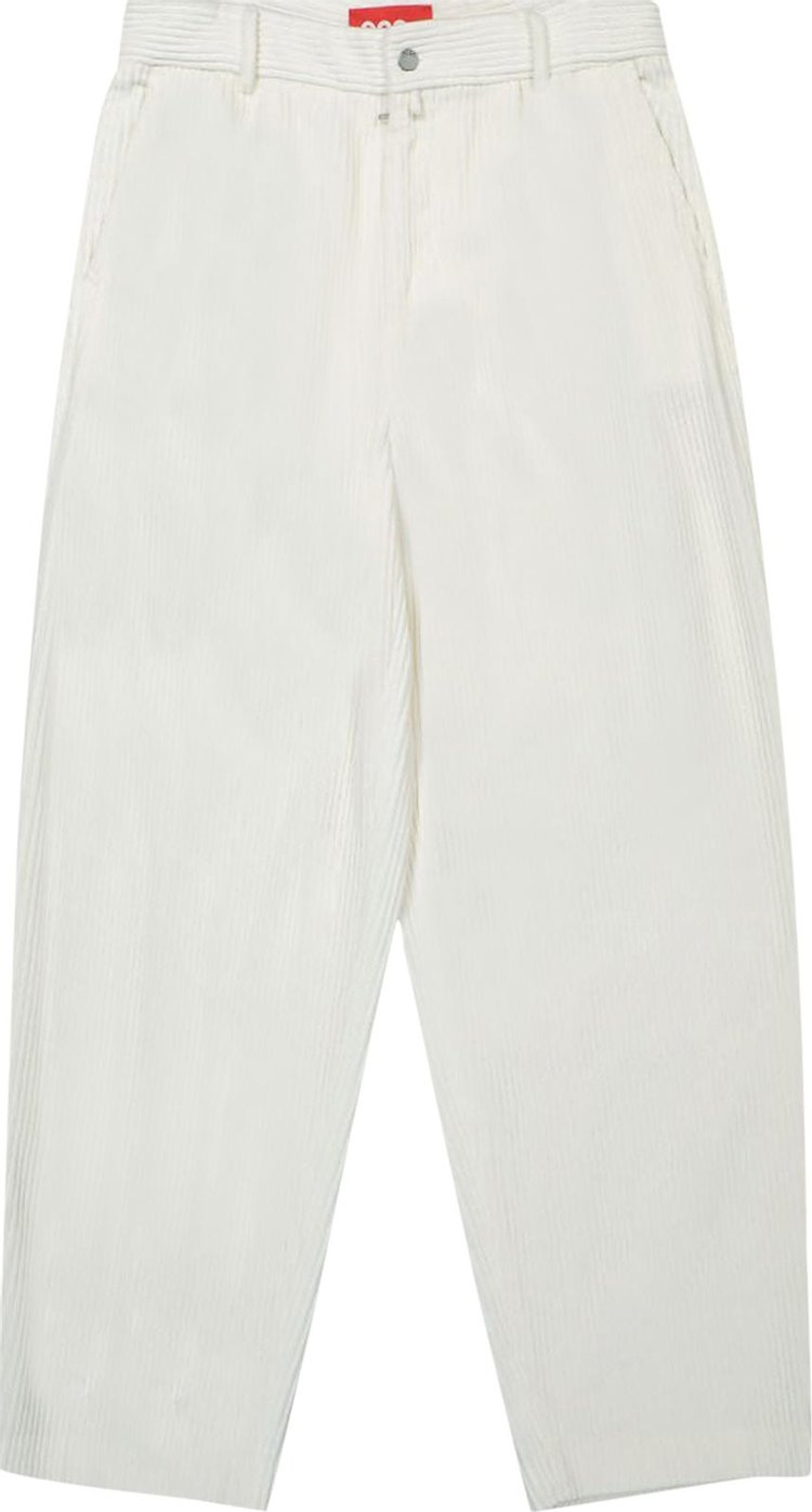 032C Pleat Front Cords 'Natural White'