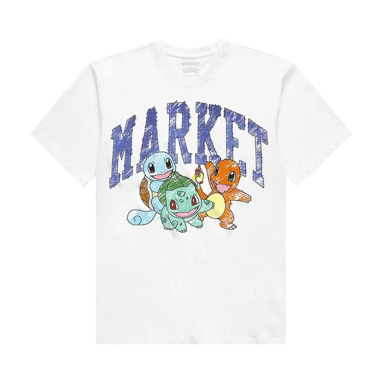Market x Pokemon Starters UV T Shirt White
