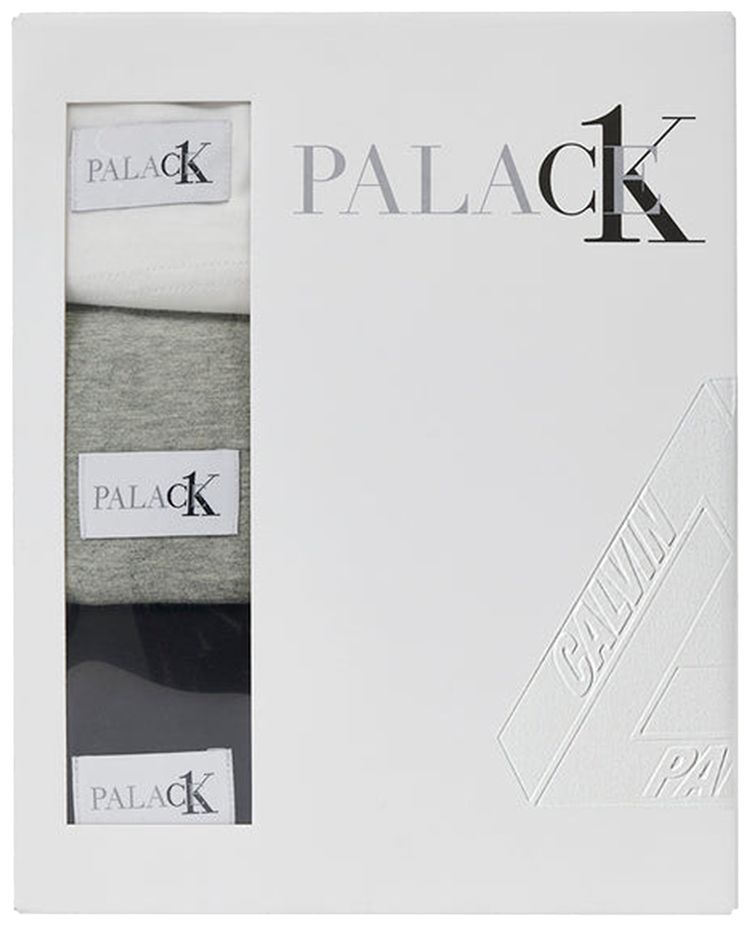 Palace x Calvin Klein Short Sleeve Crew Neck Tee 3Pk Classic WhiteLight Grey HeatherBlack