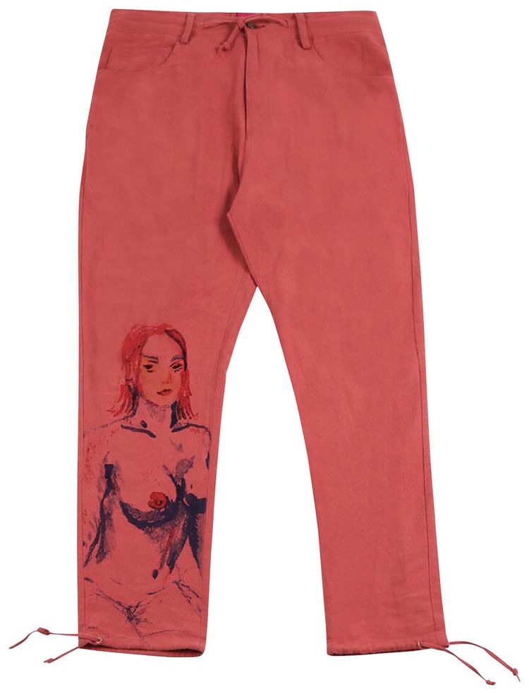 KidSuper Nude Woman Trouser Red