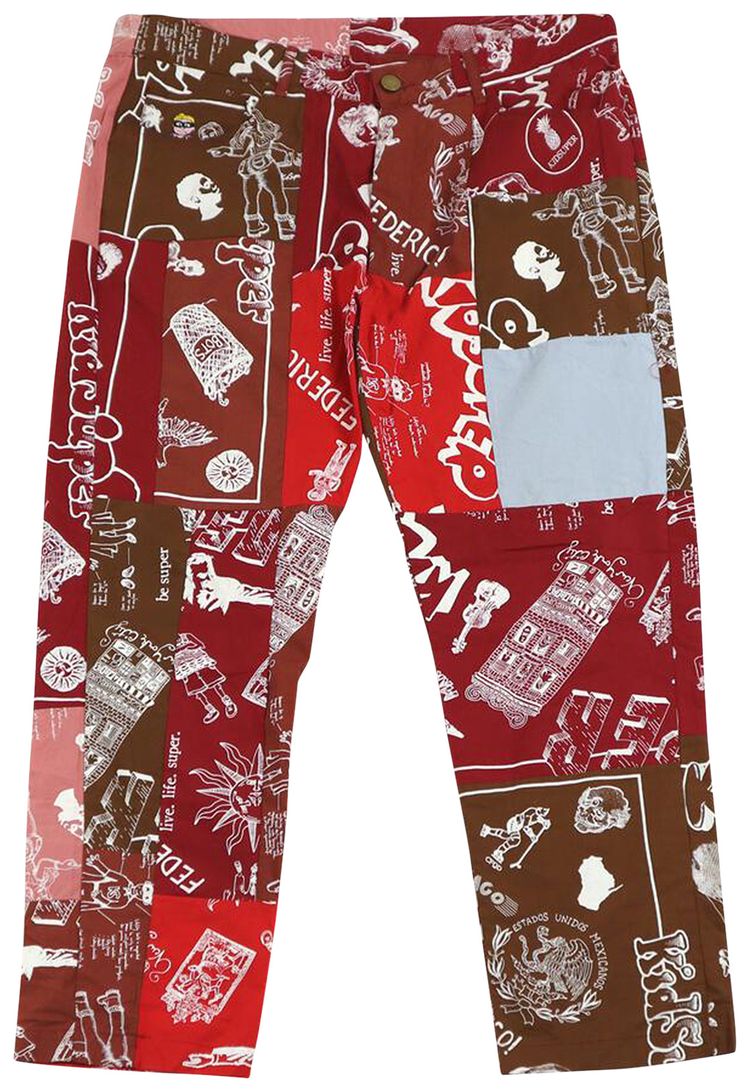 KidSuper Super Patchwork Trouser Red