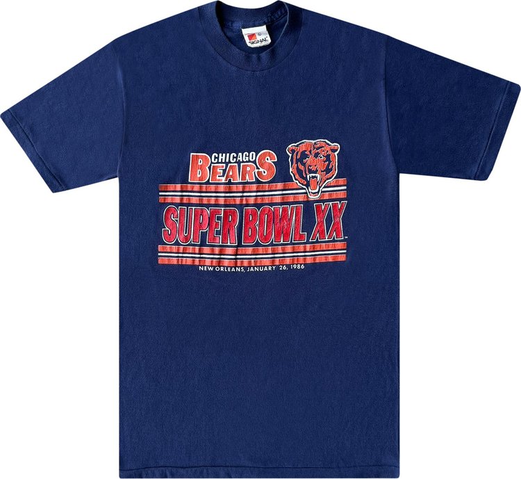 Sports Pre-Owned 1986 Chicago Bears Super Bowl Tee 'Navy'