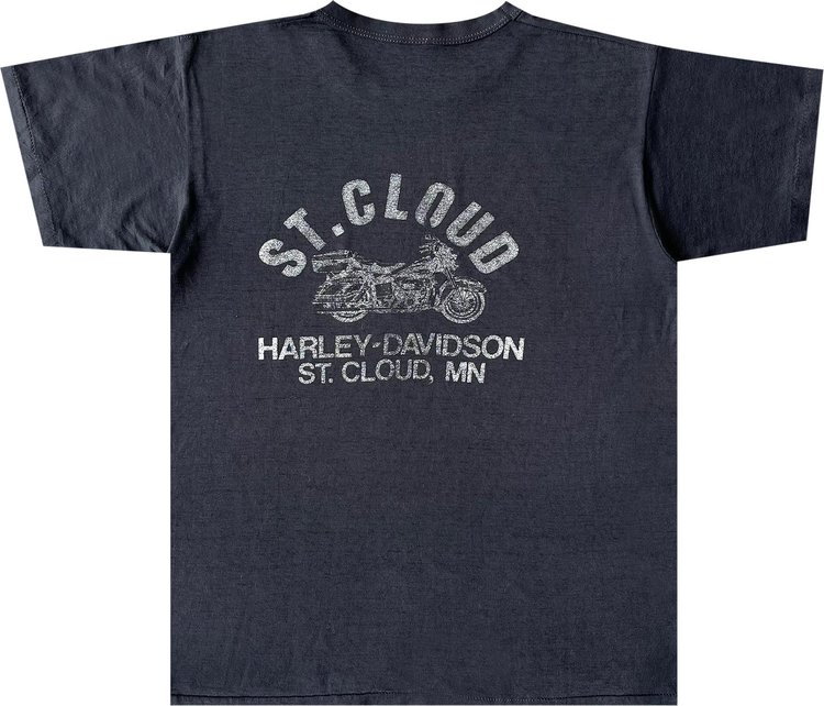 Pre Owned 1970s Harley Davidson St Cloud Eagle Tee Black