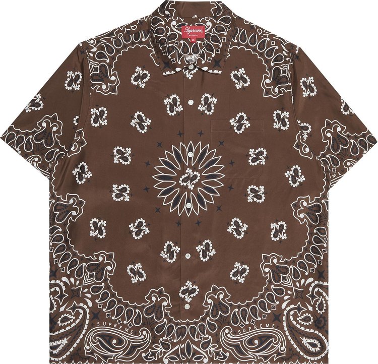 Supreme Bandana Silk Short-Sleeve Shirt 'Brown'
