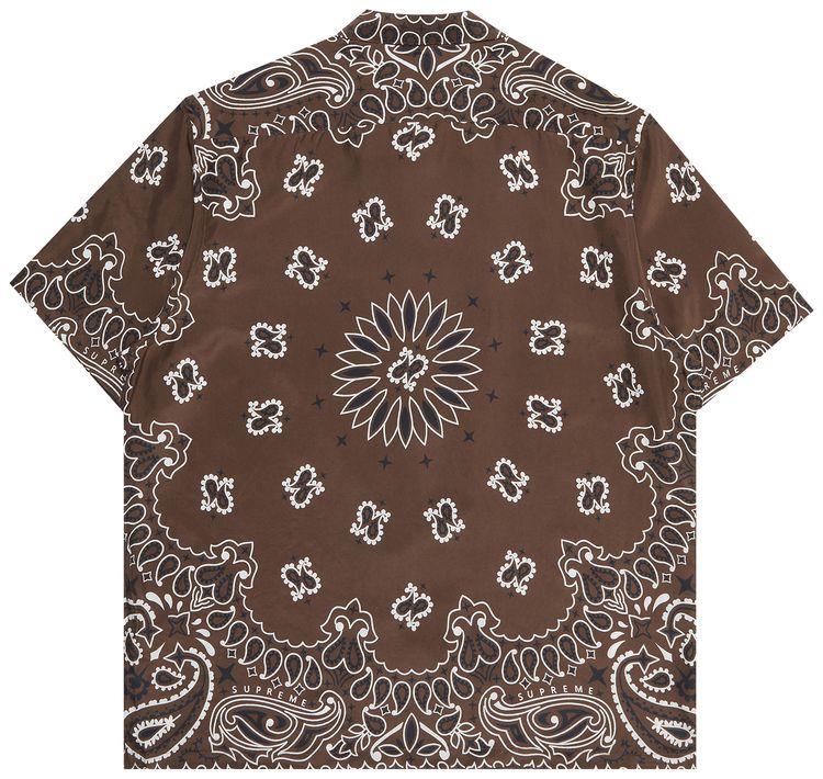 Supreme Bandana Silk Short Sleeve Shirt Brown