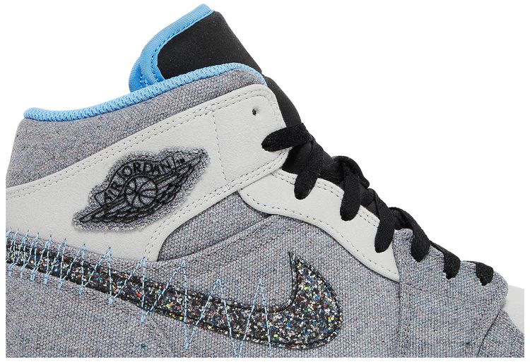 Air Jordan 1 Mid Crater Grey University Blue