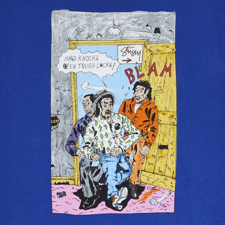 Stussy x Real Deal Hard Knocks Tee Blue