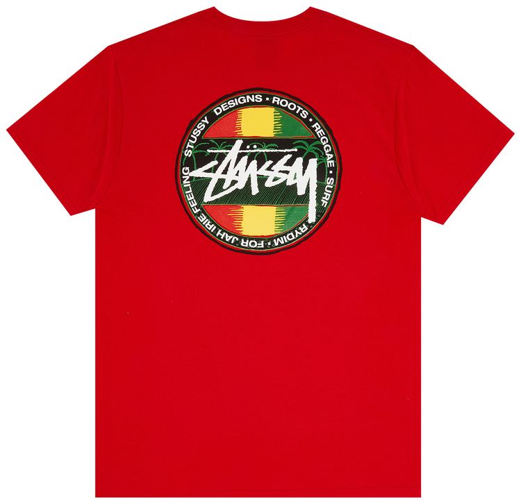 Stussy Rasta Dot Tee Red