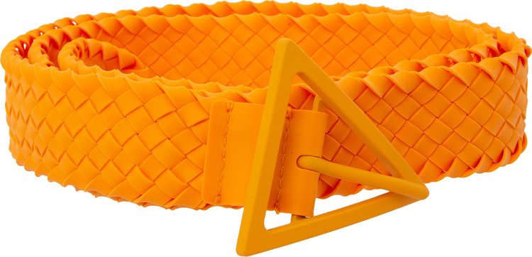 Bottega Veneta Triangle Rubber 30Cm Belt Tangerine