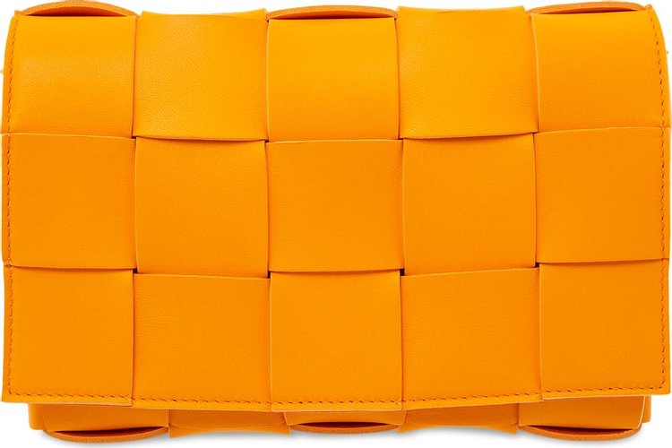 Bottega Veneta The Mini Pouch Tangerine in Calfskin with Gold-tone - US